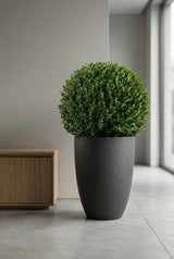 Ben Pflanzkübel Midnight Schwarz aus Fiberstone Granite – im Lifestyle-Setting