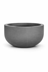 City Bowl Pflanzschale Grau aus Fiberstone – moderne Schale im Outdoor-Setting [mc]