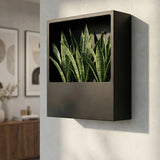 Hanging Wally Jack Wandpflanzschale Schwarz aus Fiberstone – quadratische Wandschale im Ambiente