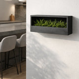 Hanging Wally Balcony Wandpflanzschale Schwarz aus Fiberstone – rechteckige Wandschale im Ambiente