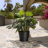 Bucket Pflanzkübel Schwarz aus Fiberstone – Outdoor im Ambiente
