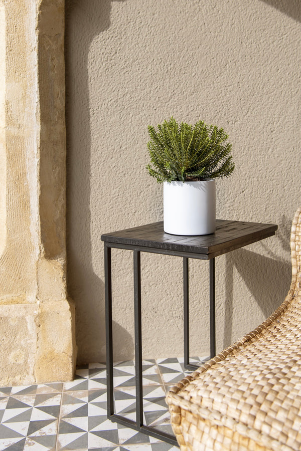 Übertopf Mini Max Matt Weiß in Zylinderform aus Fiberstone