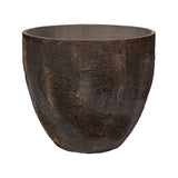 Pottery Pots Jesslyn Oyster Imperial Braun, showcasing a sleek, modern oyster planter in rich brown tones. [mc]