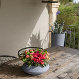 Tara Pflanzkübel Grau aus Fiberstone – runder Kübel
