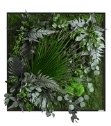 Pflanzenbild im Dschungeldesign, weißer Rahmen 80x80 cm Finestgreen 