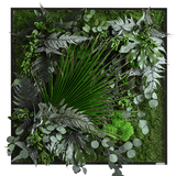 Pflanzenbild im Dschungeldesign, weißer Rahmen 80x80 cm Finestgreen 