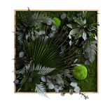 Pflanzenbild im Dschungeldesign, weißer Rahmen 80x80 cm Finestgreen 