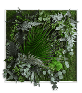 Pflanzenbild im Dschungeldesign, weißer Rahmen 80x80 cm Finestgreen [mc]