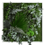 Pflanzenbild im Dschungeldesign, weißer Rahmen 80x80 cm Finestgreen [mc]