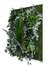 Pflanzenbild im Dschungeldesign, weißer Rahmen 80x80 cm Finestgreen 